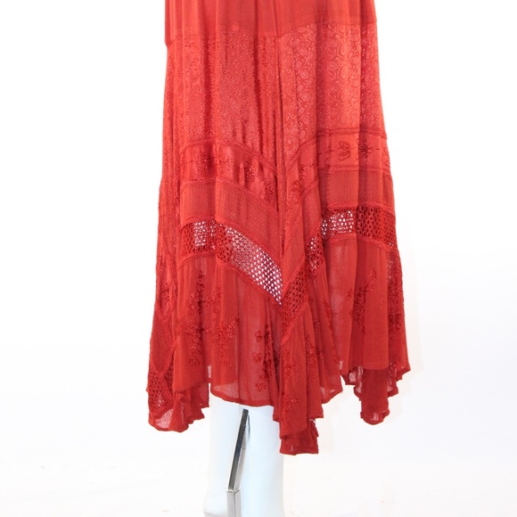Mamta Women's One Size Maxi Skirt- Burnt Orange - Picture 6 of 6